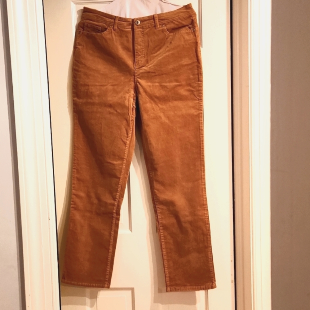 Style & Co. Straight Leg High Rise Camel Color Corduroy Pants, NWT, Size 14